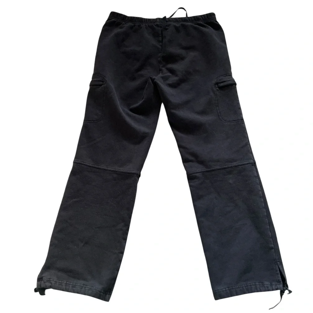 Gap women’s stretch sweatpants athletic black zip pockets drawstring size small